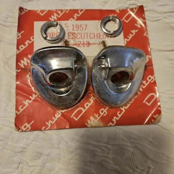 Vintage 1957 Chrome Escutcheons - Picture 3 of 5